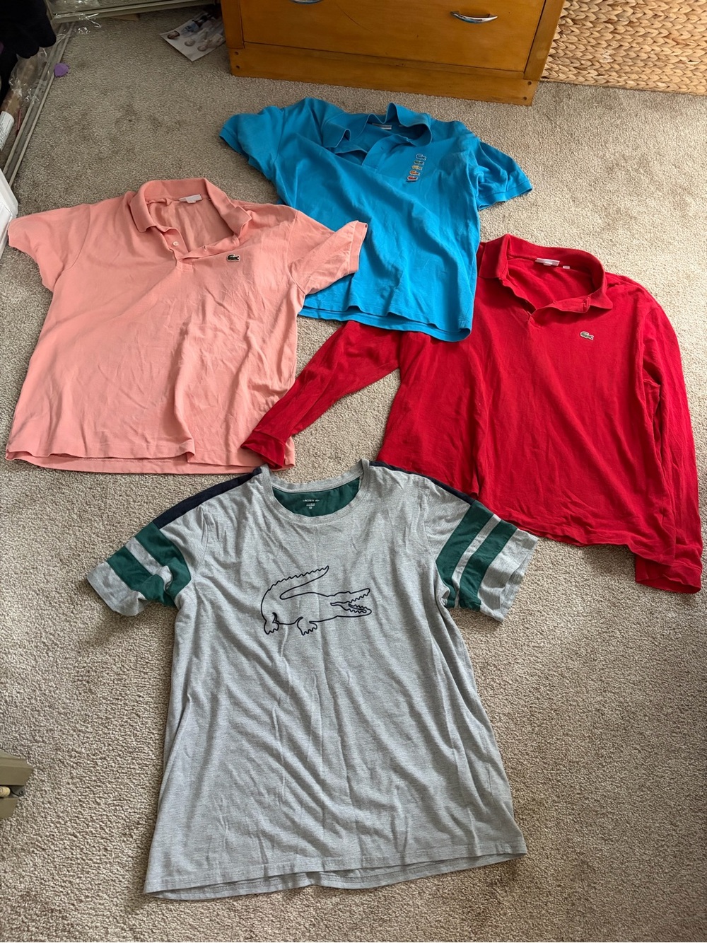 Men’s Lacoste polos and shirt
